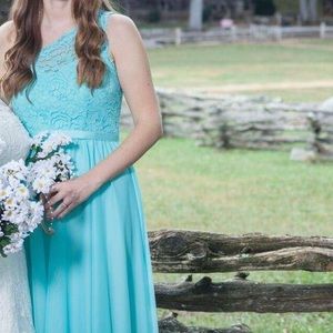 SHORT ONE SHOULDER CORDED LACE DRESS in SPA SIZE 8